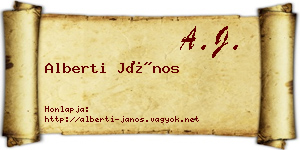 Alberti János névjegykártya