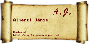 Alberti János névjegykártya